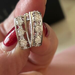 Moissanite Diamond hoop Earrings